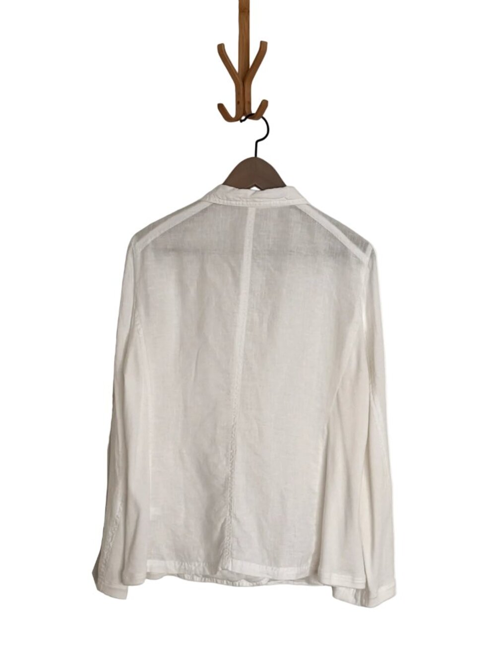 Eileen Fisher White Linen and Cotton Summer Blazer - Size Large - Picture 2 of 5